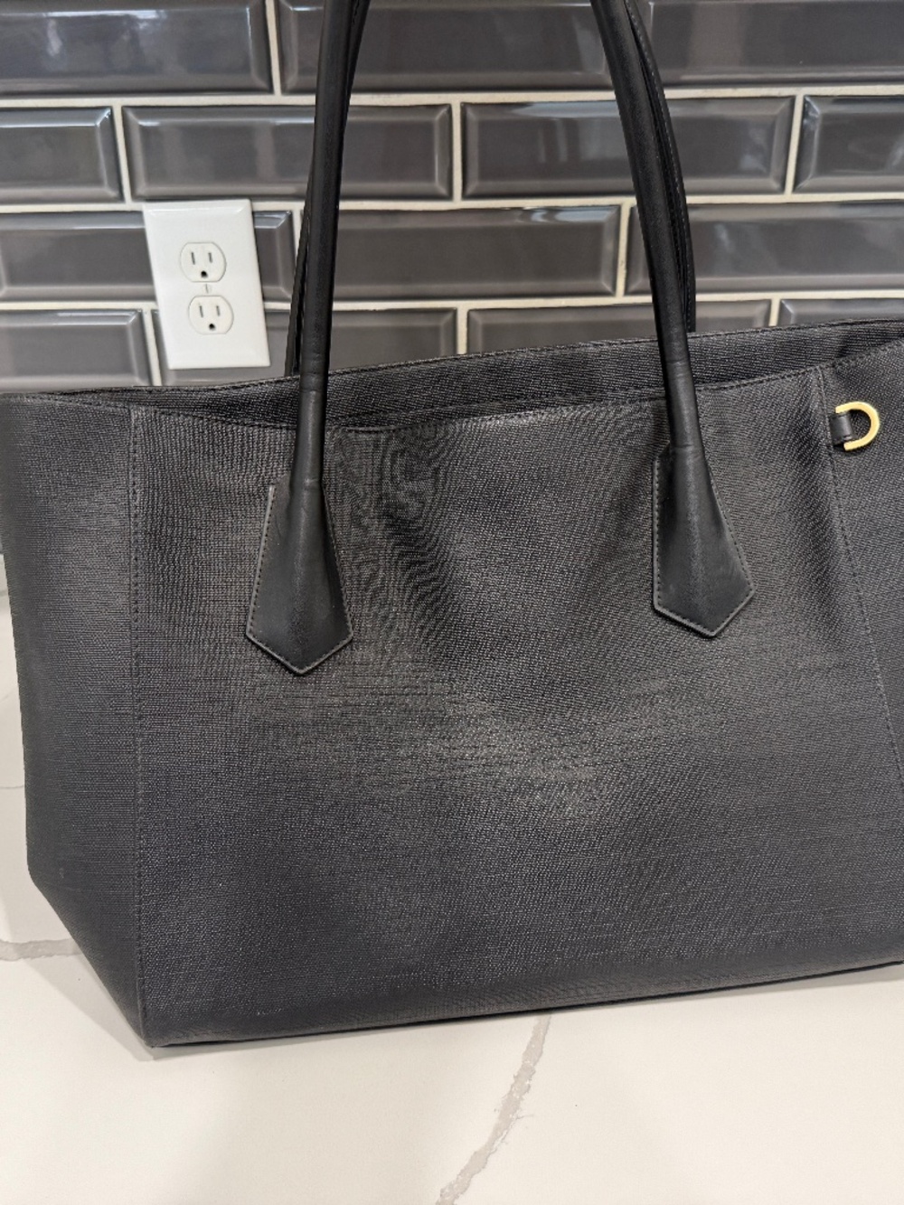 Dagne Dover 15" Laptop Tote Bag Black Large Work Travel Organizer